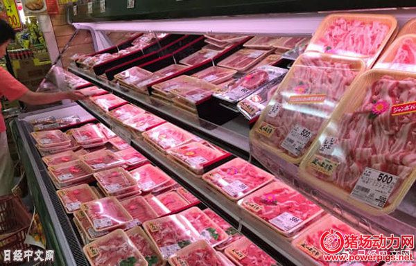 日本国产猪肉的价格上涨(东京的超市内)